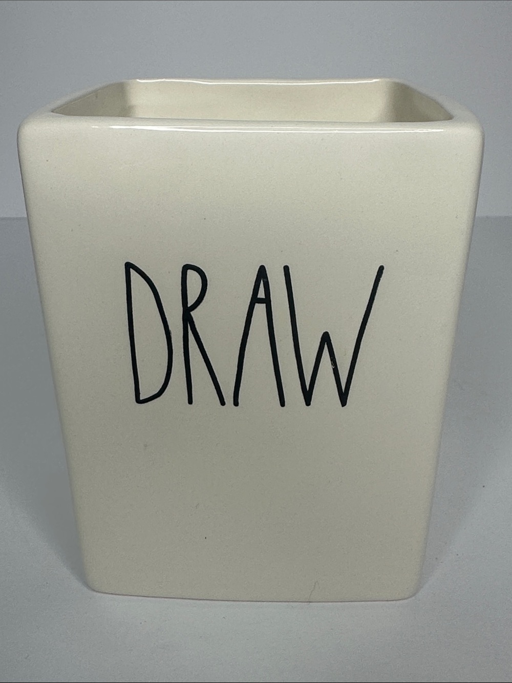 Rae Dunn Cream Ceramic 'DRAW' Pencil Holder
